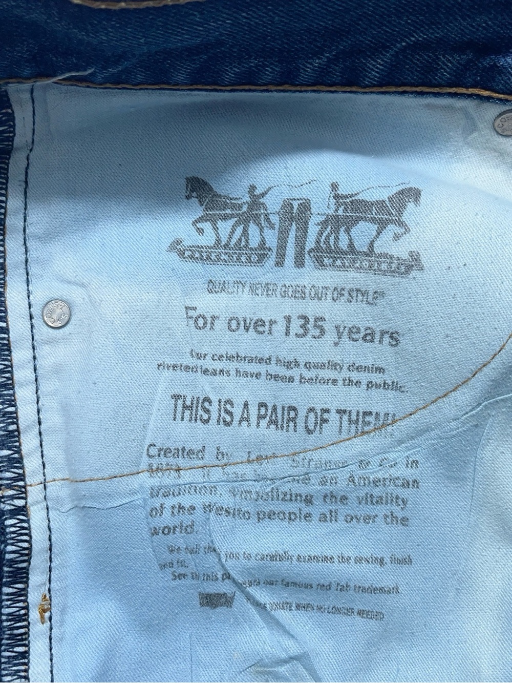 Levi’s 505 Jeans Mens 36x30 Blue Denim Custom Bead - Picture 7 of 16